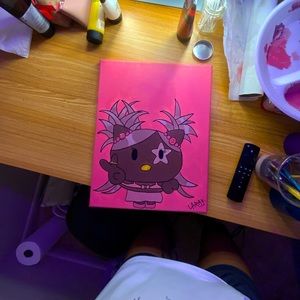 A black girl hello kitty painting